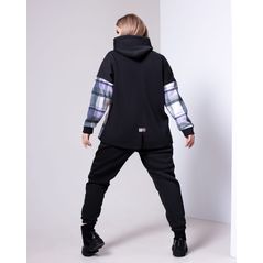 Женский спортивный костюм большого размера черный 1051, Цвет: Черный, Размер: 48-50 UKR, фото , изображение 2