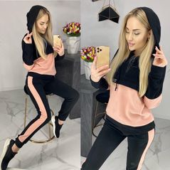 Женский спортивный костюм на флисе цвет пудра 7153, Цвет: Пудра, Размер: S-M (42-44 UKR), фото 