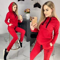 Жіночий спортивний костюм червоний 7154, Колір: Червоний, Розмір: s-m, фото 