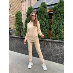 Жіночий спортивний костюм бежевий кофта і штани 242, Колір: Бежевий, Розмір: s-m, фото 