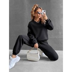 Жіночий спортивний костюм модний чорний 245, Колір: Чорний, Розмір: s-m, фото 