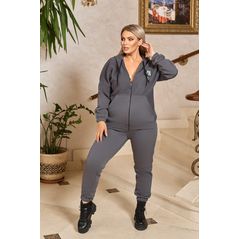 Жіночий спортивний костюм великого розміру сірий 1054, Колір: Сірий, Розмір: 48-50, фото 