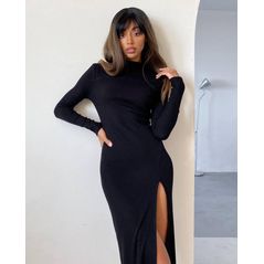 Сукня-Міді з довгим рукавом колір чорний 1601, Колір: Чорний, Розмір: s-m, фото 