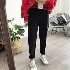 Жіночі брюки теплі із вовни колір чорний 3105, Колір: Чорний, Розмір: s-m, фото , зображення 2