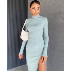 Сукня-Міді з довгим рукавом колір фісташка 1601, Колір: Фісташковий, Розмір: s-m, фото 