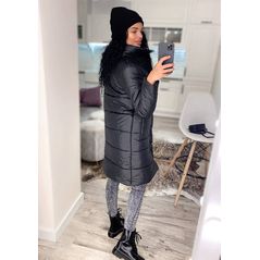 Жіноче зимове пальто чорного кольору 1070, Колір: Чорний, Розмір: s-m, фото , зображення 2