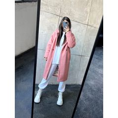 Жіноча тепла шубка з підкладкою синтепон 100 пудра 30246, Колір: Пудра, Розмір: 42-46, фото , зображення 3