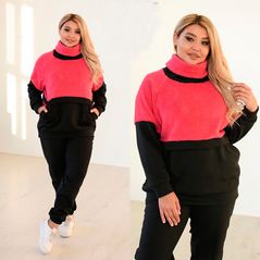 Жіночий спортивний костюм великого розміру колір червоний 1052, Колір: Червоний, Розмір: 48-50, фото 