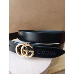 Жіночий ремінь шкіряний пряжка золота Gucci 22201, Колір: Золотий, Ширина: Вузький, фото 