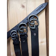 Женский ремень кожаный  пряжка графитовая Gucci 22201, Цвет: Графит, Ширина: Средний, фото , изображение 2