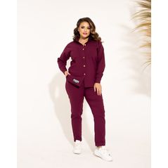 Жіночий костюм брючний бордовий 1061, Колір: Бордовий, Розмір: 48-50, фото 