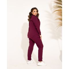 Жіночий костюм брючний бордовий 1061, Колір: Бордовий, Розмір: 48-50, фото , зображення 2