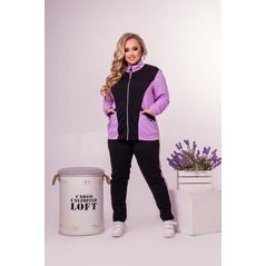 Жіночий спортивний костюм великого розміру рожевий 1064, Колір: Рожевий, Розмір: 48-50, фото 