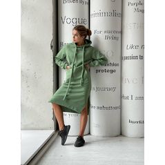 Сукня тепла міді у спортивному стилі хакі 254, Колір: Хакі, Розмір: s-m, фото 