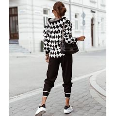 В'язаний жіночий спортивний костюм чорний 0342, Колір: Чорний, Розмір: 42-46, фото , зображення 2