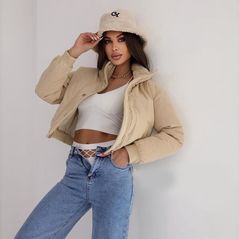 Жіноча коротка куртка вельветова коротка бежева 1619, Колір: Бежевий, Розмір: s-m, фото , зображення 2