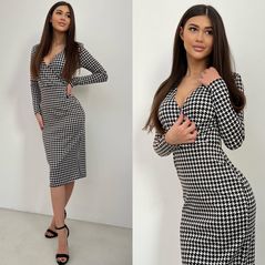 Жіноча сукня міді з довгим рукавом 421, Розмір: s-m, фото 