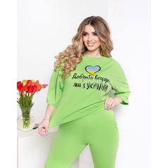 Женский спортивный костюм футболка и штаны цвет салатовый 2613, Цвет: Салатовый, Размер: 48-52 UKR (One size), фото , изображение 2