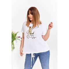 Футболка жіноча батал біла 2008, Колір: Білий, Розмір: 48-54, фото 