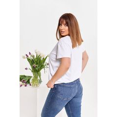 Футболка жіноча батал біла 2009, Колір: Білий, Розмір: 48-54, фото , зображення 2