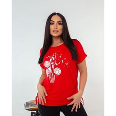 Футболка батал жіноча червона 2010, Колір: Червоний, Розмір: 48-54, фото 