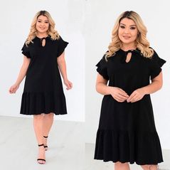 Красива сукня з натурального льону чорна 340, Колір: Чорний, Розмір: 42-46, фото 