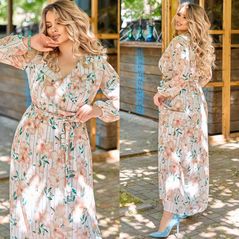 Длинное платье шифоновое р15323, фото 