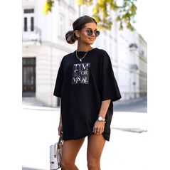 Женская туник свободного кроя черная  #213, Цвет: Черный, Размер: 42-46 UKR (One size), фото 