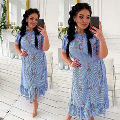 Сукня великого розміру синя 0428, Колір: Синій, Розмір: 50-52, фото 