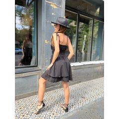 Красивый сарафан на тонких бретельках черный 237, Цвет: Черный, Размер: S (42 UKR), фото , изображение 3