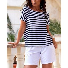 Жіночий спортивний костюм шорти та футболка колір білий 1045, Колір: Білий, Розмір: 48-54, фото , зображення 3