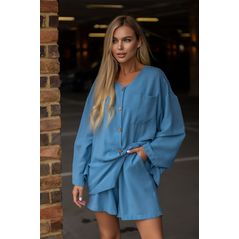 Женский летний костюм модный цвет голубой 575, Цвет: Голубой, Размер: 42-46 UKR (One size), фото , изображение 2