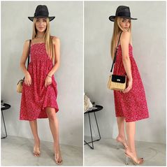 Платье женское на бретельках красное 448, Цвет: Красный, Размер: S-M (42-44 UKR), фото 