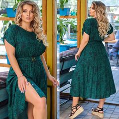 Платье для полных женщин цвет зеленый с62, Цвет: Зеленый, Размер: 50-52 UKR, фото 