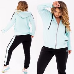 Женский спортивный костюм большого размера цвет мятный 1007, Цвет: Мятный, Размер: 50-52 UKR, фото 