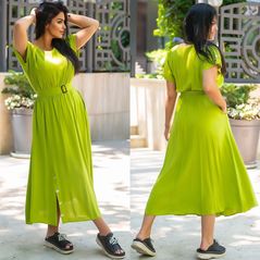 Платье для полных женщин цвет оливка с62, Цвет: Оливковый, Размер: 50-52 UKR, фото 