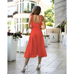 Летний сарафан с разрезом по линии бедра цвет коралловый АК2031, Цвет: Коралл , Размер: S-M (42-44 UKR), фото , изображение 2