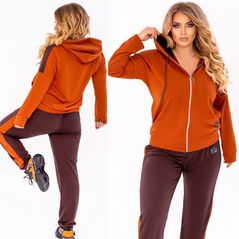 Женский спортивный костюм большого размера цвет шоколад 1007, Цвет: Шоколад, Размер: 50-52 UKR, фото 