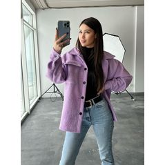 Шубка - рубашка женская цвет сирень 30216, Цвет: Сирень, Размер: 42-46 UKR (One size), фото , изображение 3