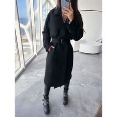 Женский плащ английский черного цвета 30266, Цвет: Черный, Размер: 42-46 UKR (One size), фото , изображение 2