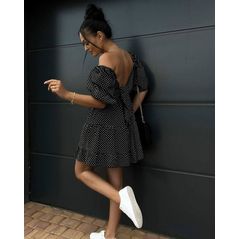 Платье короткое с открытой спиной цвет черный 265, Цвет: Черный, Размер: S-M (42-44 UKR), фото , изображение 2