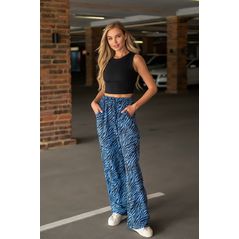 Женский прогулочный костюм летний топик и брюки прямые цвет синий 574, Цвет: Синий, Размер: S-M (42-44 UKR), фото 