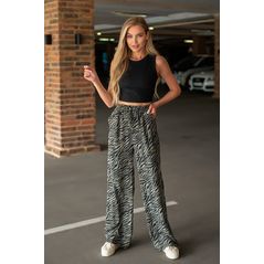 Женский прогулочный костюм летний топик и брюки прямые цвет хаки 574, Цвет: Хаки, Размер: S-M (42-44 UKR), фото 