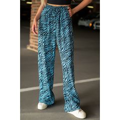 Женские брюки прямые свободные цвет бирюзовый 573-5273, Цвет: Бирюзовый, Размер: S-M (42-44 UKR), фото 