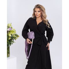 Сукня міді з довгим рукавом чорна 1082, Колір: Чорний, Розмір: s-m, фото 