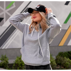 Толстовка жіноча на флісі з капюшоном сірий колір «off», Колір: Сірий, Розмір: 42-46, фото 