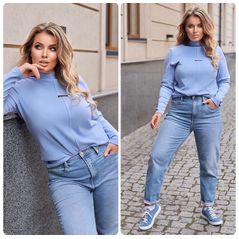 Женский базовый гольф голубой 411, Цвет: Голубой, Размер: 50-52 UKR, фото 