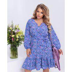 Коротке плаття з довгим рукавом чорне 1083, Колір: Блакитний, Розмір: s-m, фото 