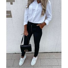 Жіночі штани вузькі чорні трикотажні 321/1321, Колір: Чорний, Розмір: s-m, фото , зображення 2