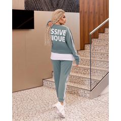 Женский спортивный костюм для полных фисташка 361, Цвет: Фисташковый, Размер: L-XL (46-48 UKR), фото , изображение 2